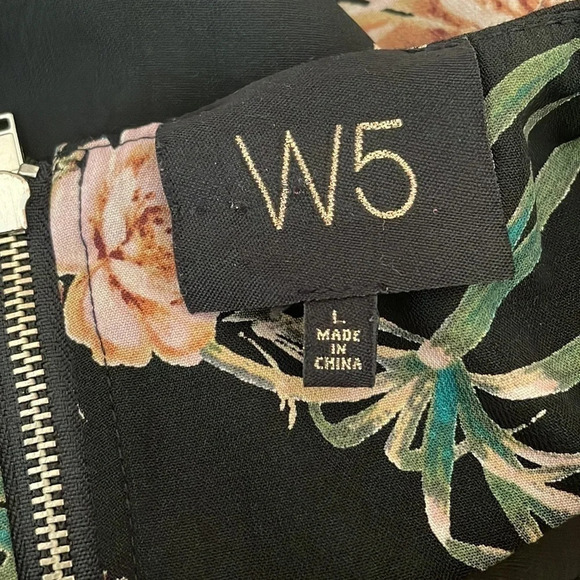 W5 women’s blouse large shirt black Asian peplum embroider bird shirt sleeve - Picture 4 of 6